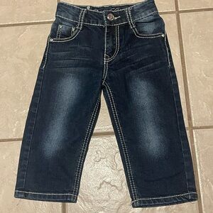 Rodeo Girl Embroidered Dark Wash Straight Adjustable Waist Capri Jeans Size‎ 6